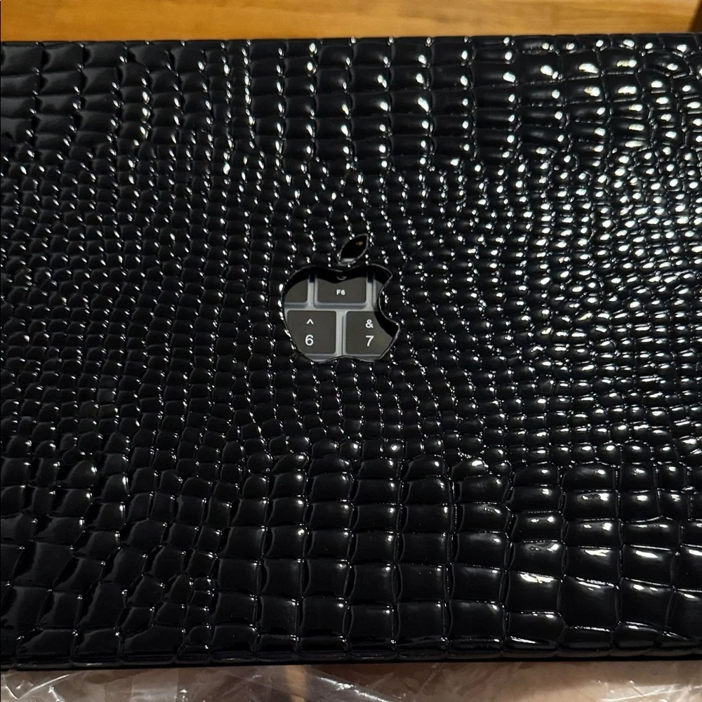 Black Crocodile Texture Laptop Case